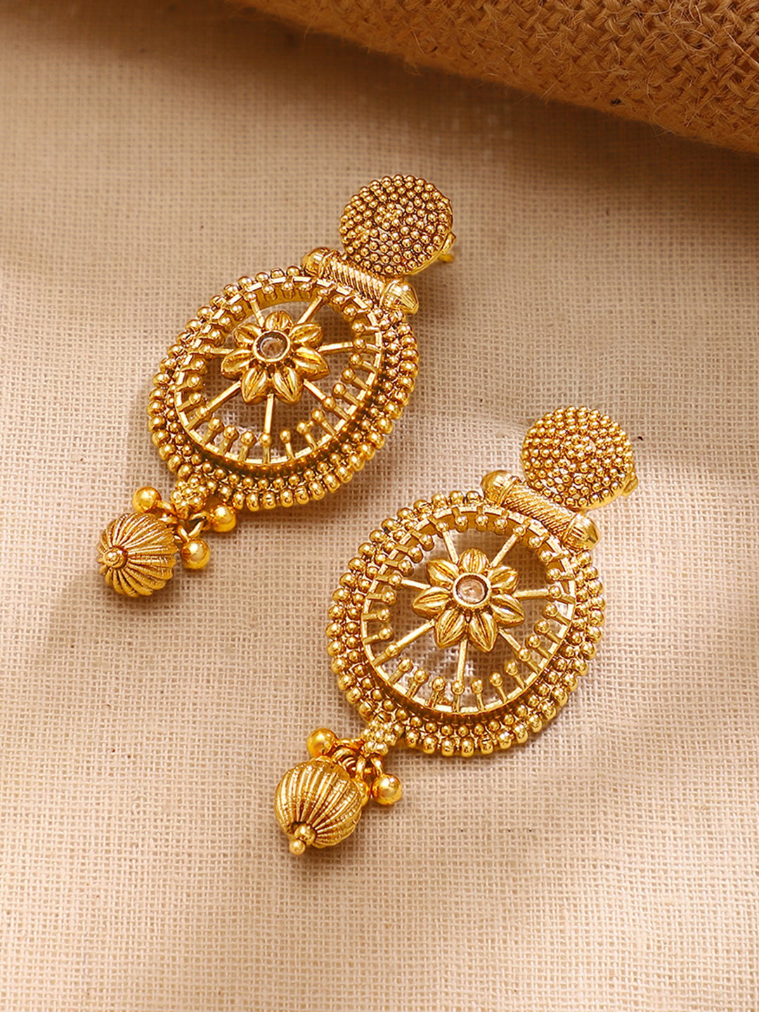 【Rubans】 Gold Plated Sunburst Medallion Necklace Set｜ゴールドメッキ サンバースト メダリオン ネックレスセット