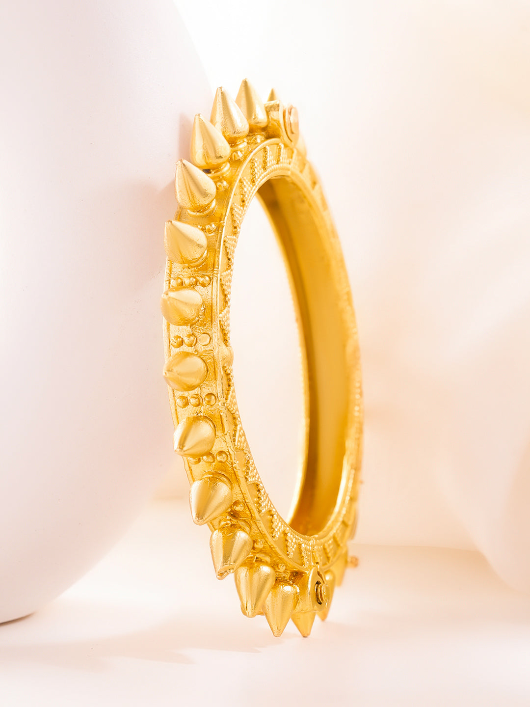 Tribal Spike Gold Statement Kada Width - 1 cm