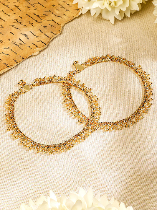 Timeless Beauty 22K Gold-Plated Linked Chain Anklet Gold