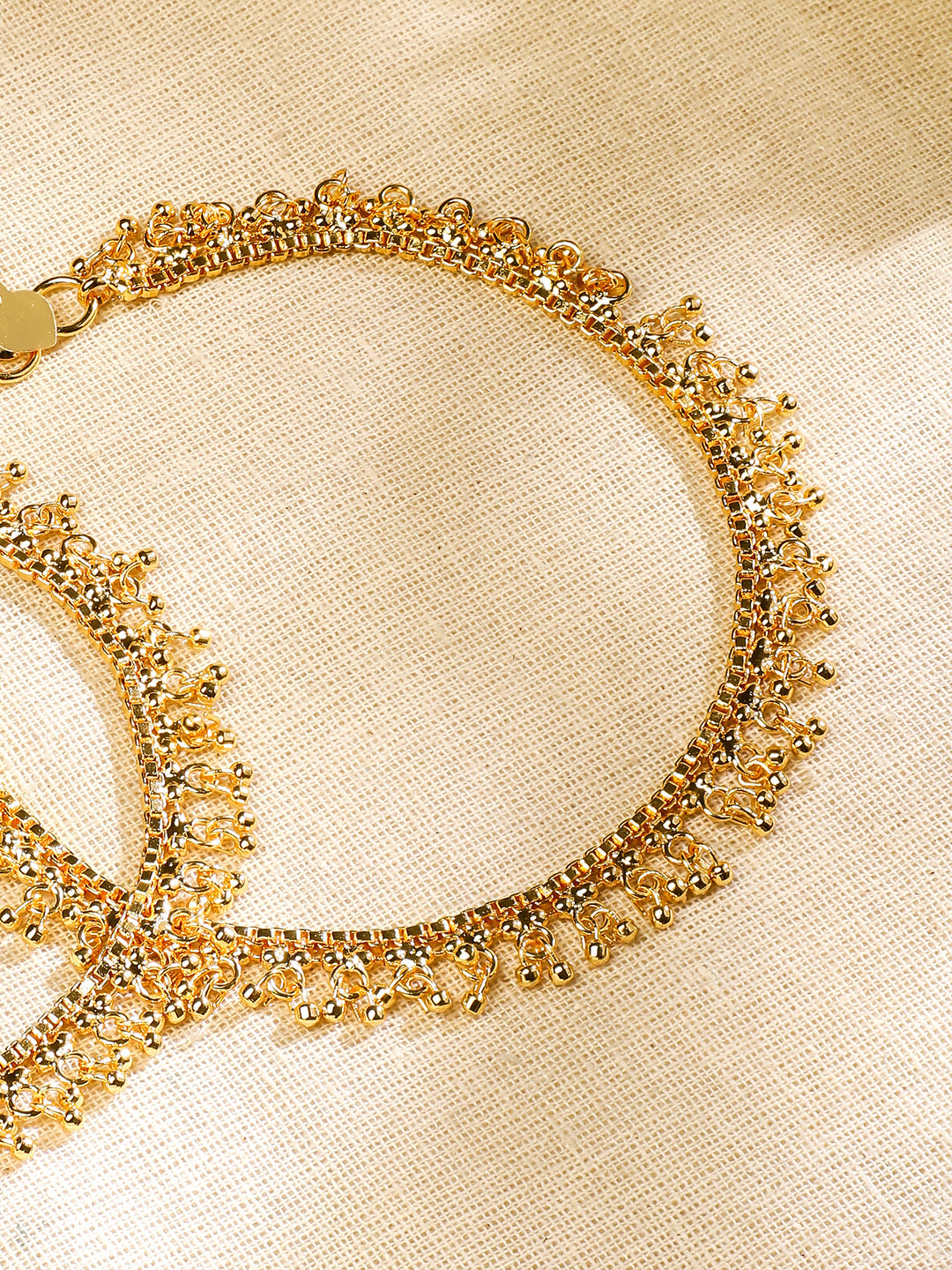 Timeless Beauty 22K Gold-Plated Linked Chain Anklet Gold