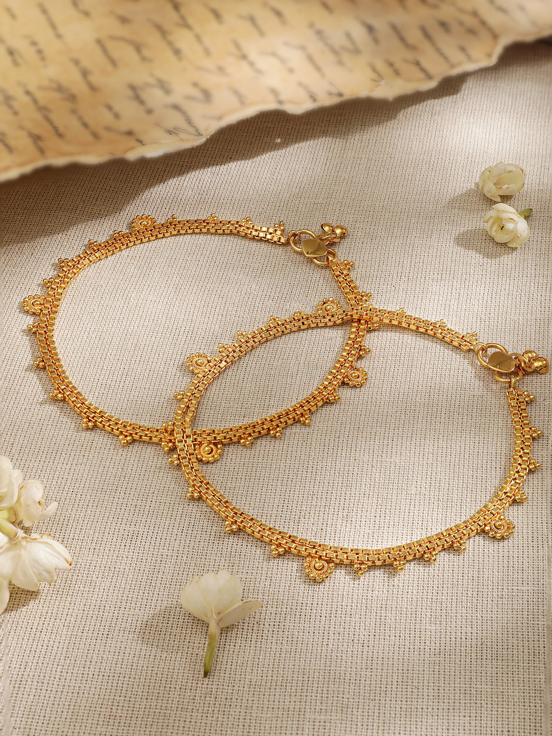 Rubans Set Of 2 Gold-Plated Anklet Gold