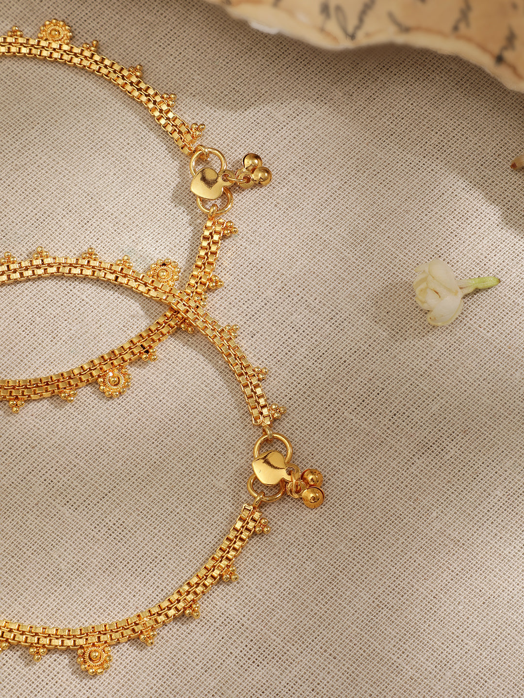 Rubans Set Of 2 Gold-Plated Anklet Gold