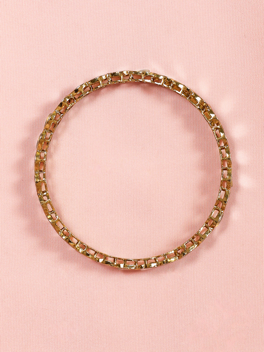 Rubans Set of 6 22K Gold-Plated Mirror Studded Handcrafted Traditional Bangles 2.4 - Small