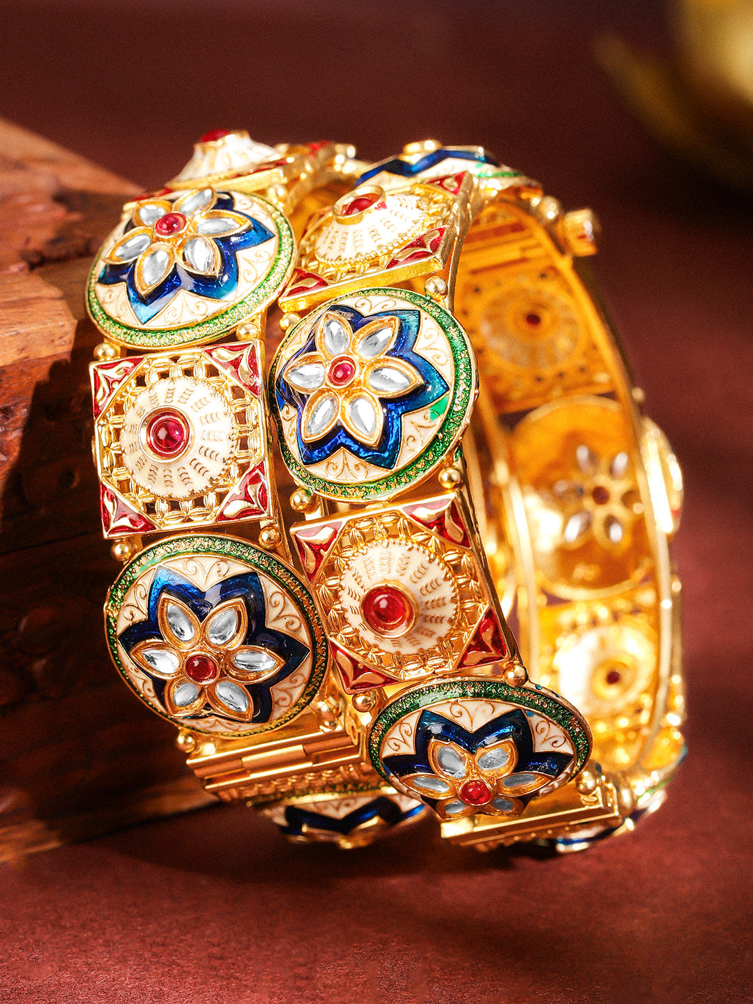 Golden Spark Multicolour Bangles 2.4 - Small