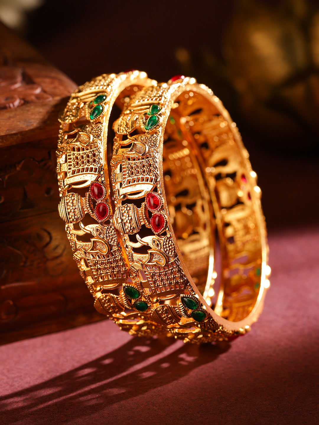 Gleaming Loops Kundan Bangles 2.4 - Small