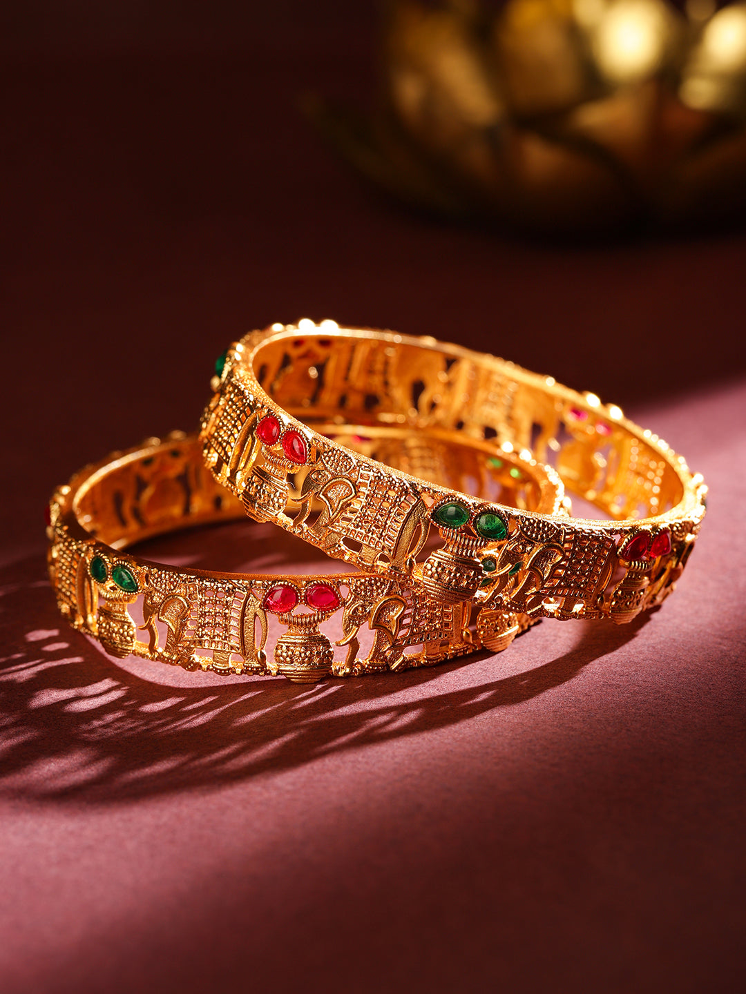 Gleaming Loops Kundan Bangles 2.4 - Small