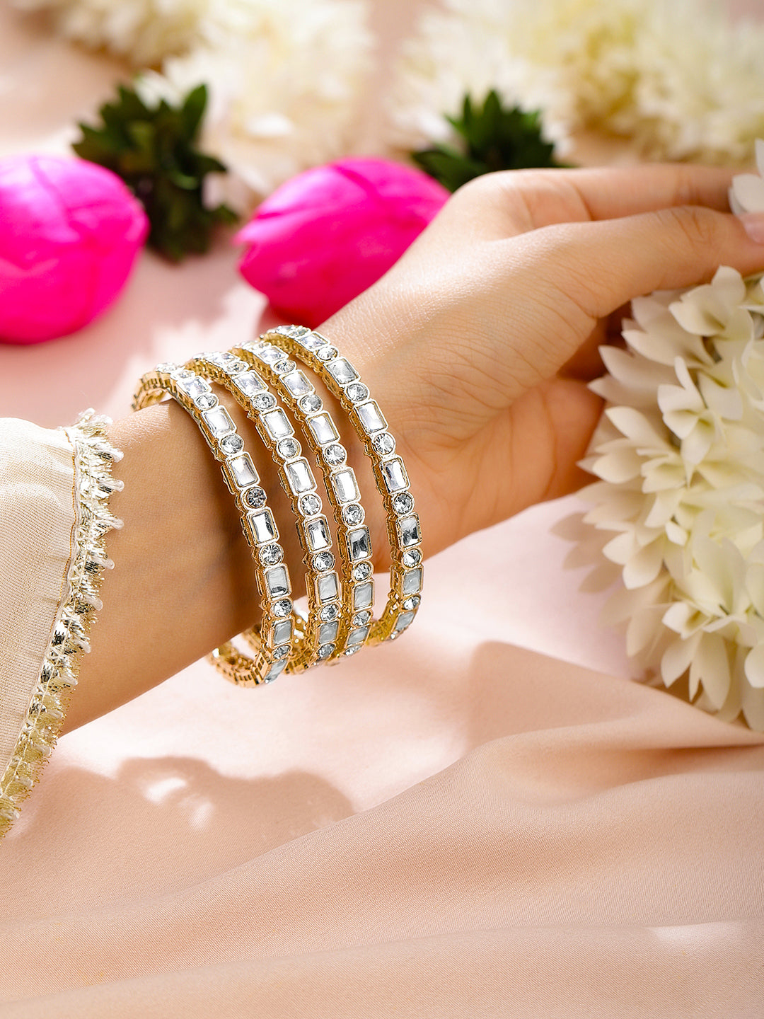 Legacy Luxe Kundan Bangles 45749