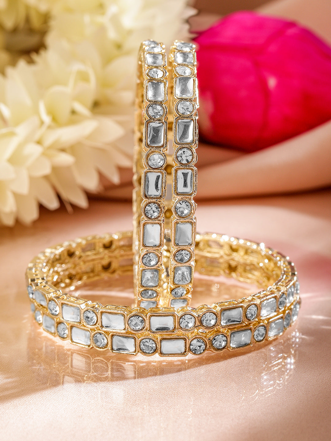 Legacy Luxe Kundan Bangles 45749