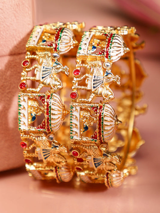 Temple-Inspired Colourful Bangles 45749
