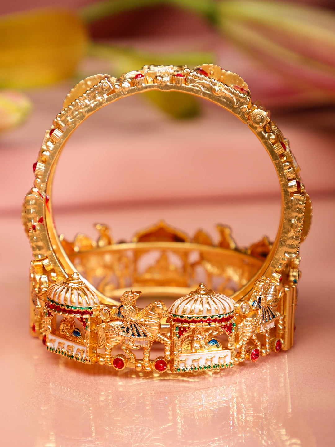 Temple-Inspired Colourful Bangles 45749