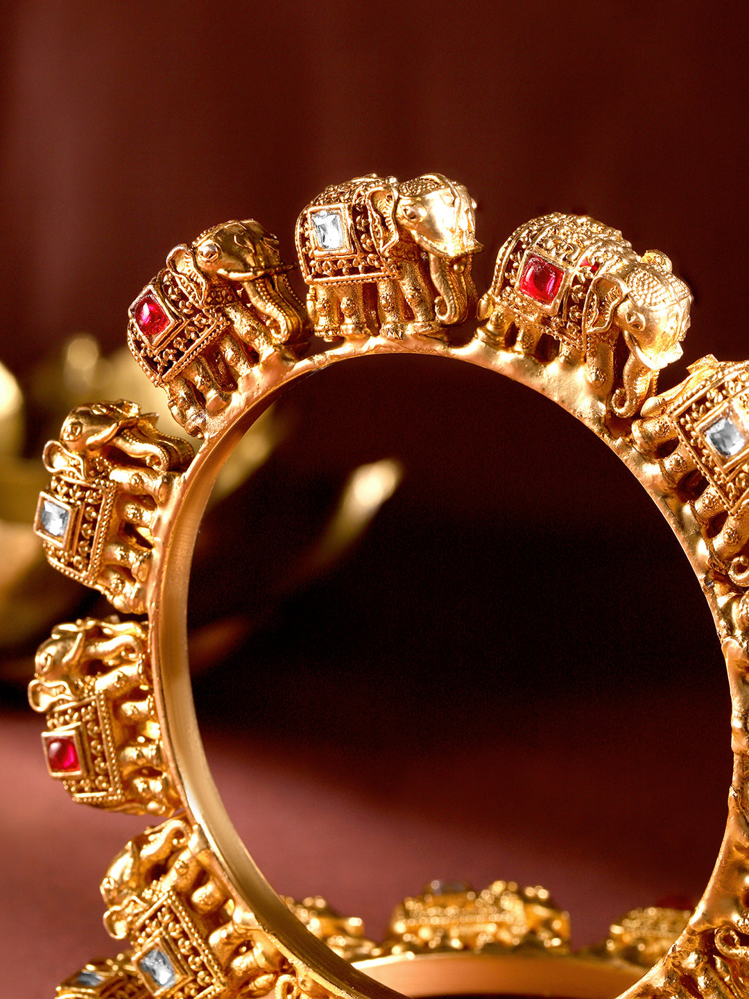 Regal Roots Elephant Motif Bangles 2.4 - Small