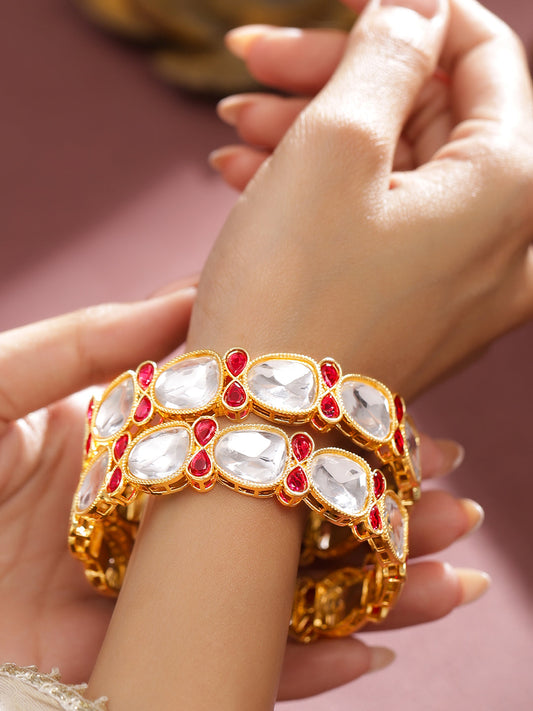 Festive Spark Kundan Bangles 2.8 - Large
