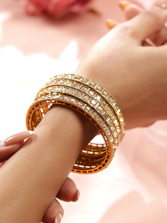Kundan Glow Minimal Bangles 2.4 - Small
