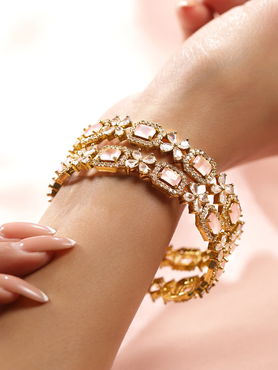 Pink Hues Floral Bangle 2.4 - Small