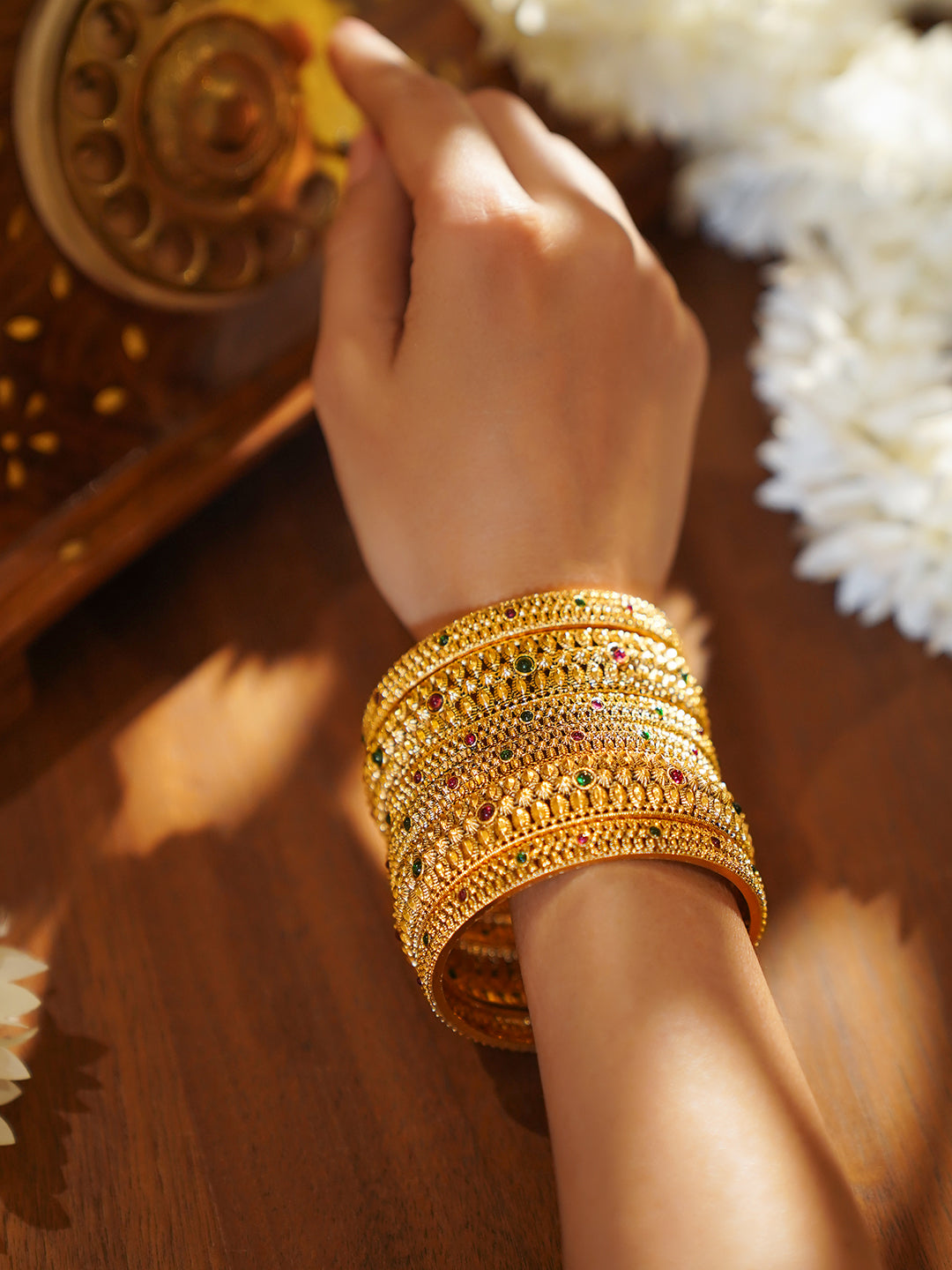 Celebration-Ready Heritage Gold Bangles Size - 2.8