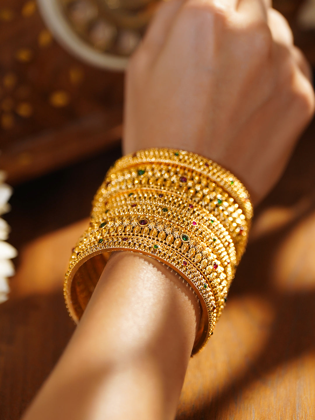 Celebration-Ready Heritage Gold Bangles Size - 2.8