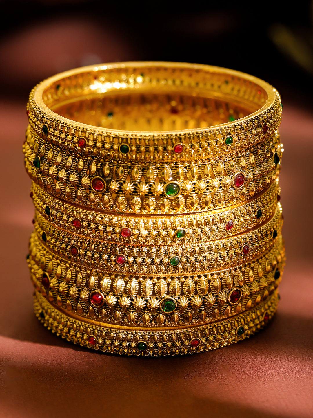 Celebration-Ready Heritage Gold Bangles Size - 2.8