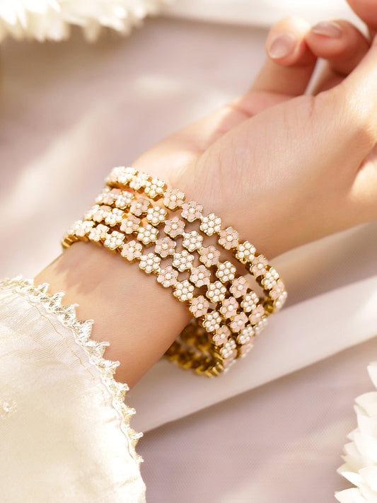 Soft Flora Pearl Bangle Set 2.4 - Small
