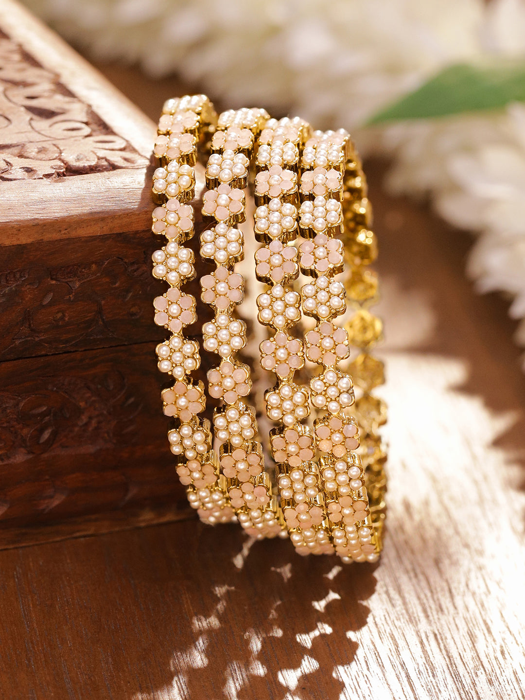 Soft Flora Pearl Bangle Set 2.4 - Small
