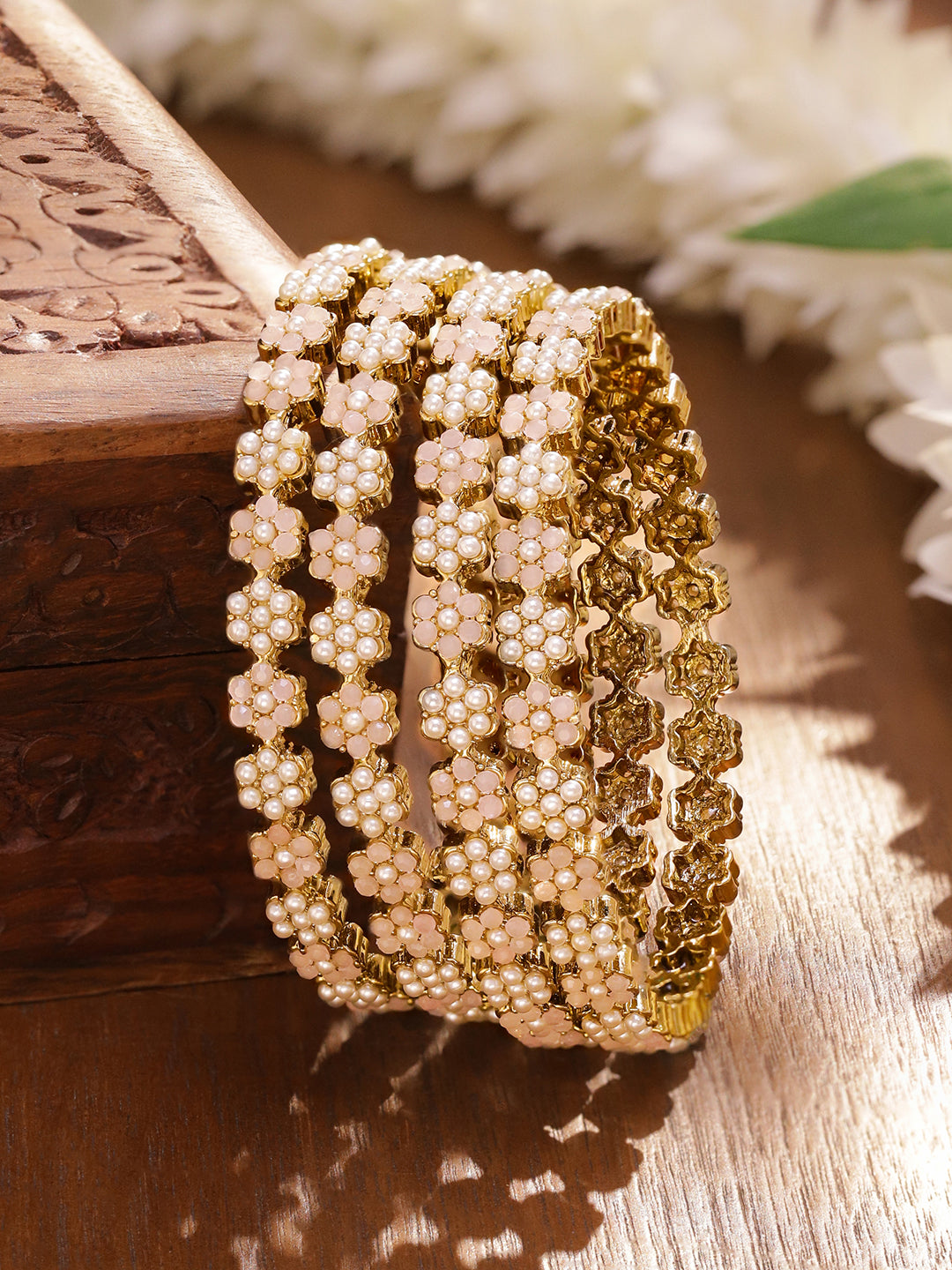 Soft Flora Pearl Bangle Set 2.4 - Small