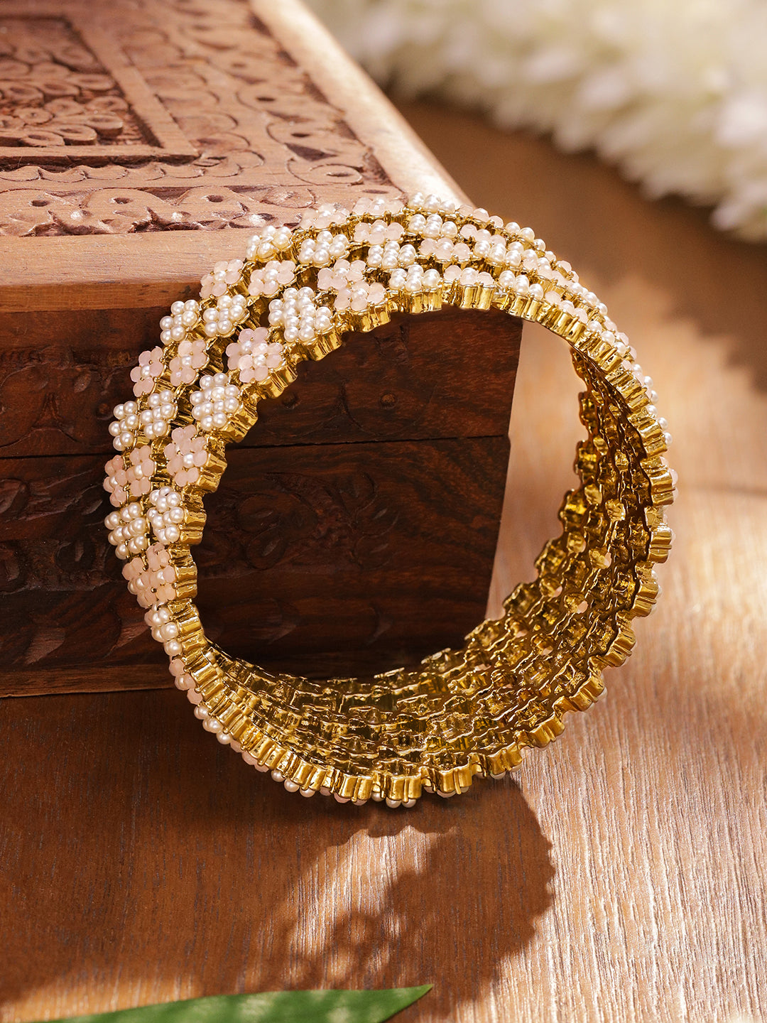 Soft Flora Pearl Bangle Set 2.4 - Small