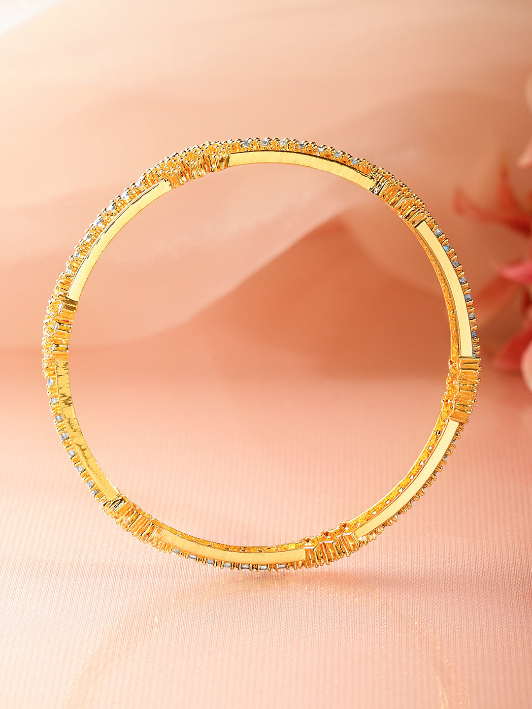 American Diamond Zirconia Bangles Set of 4 2.4 - Small