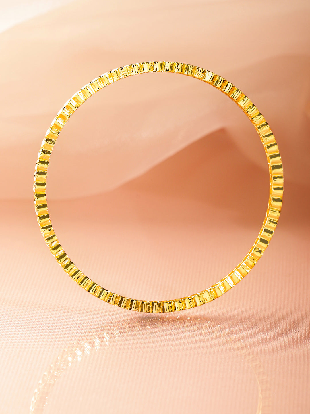 Gold Toned American Diamond Zirconia Studded Bangles Set Of 4 2.4 - Small