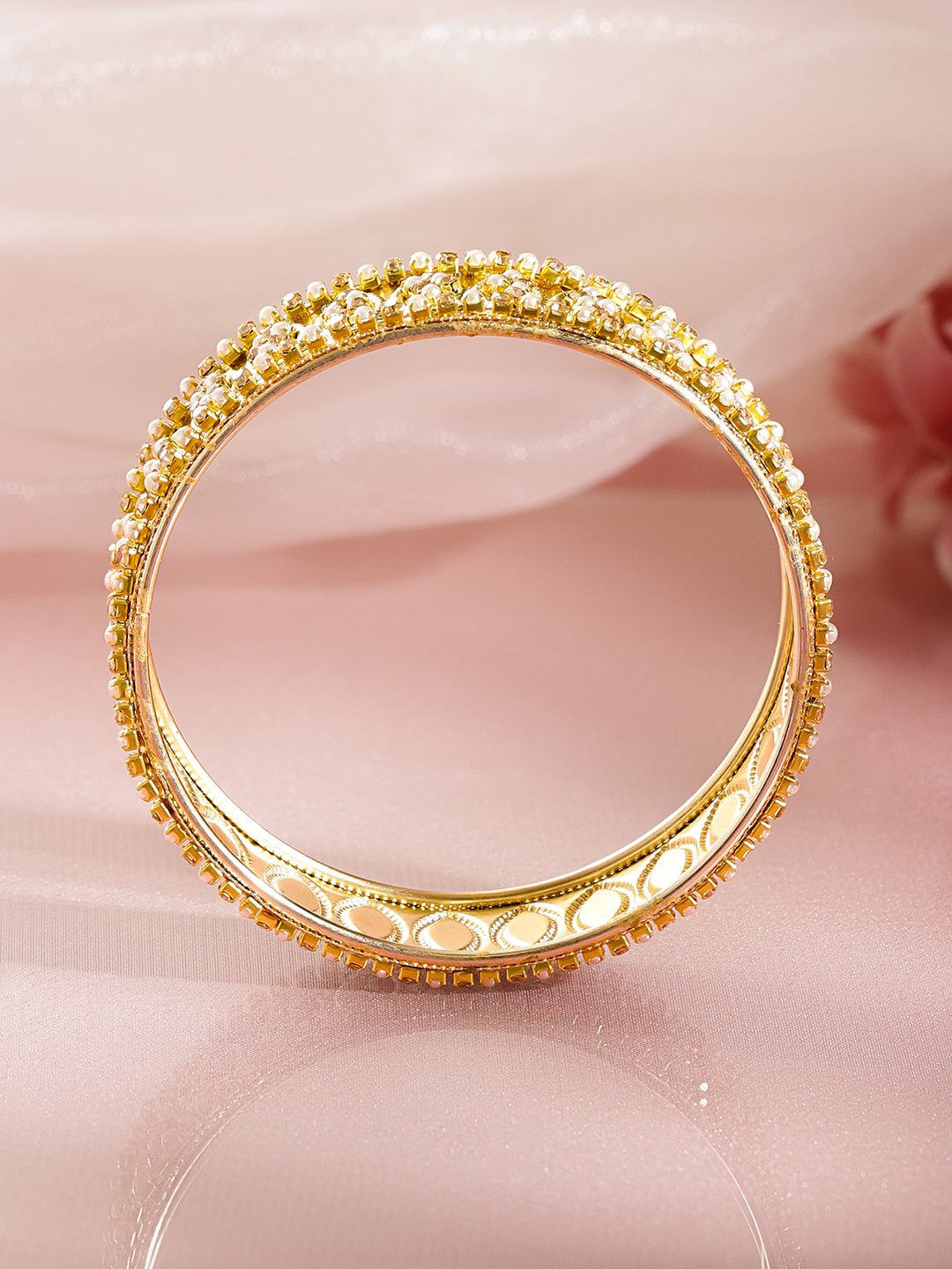Timeless Pearl Work Bridal Gold Bangles 2.8 - Large