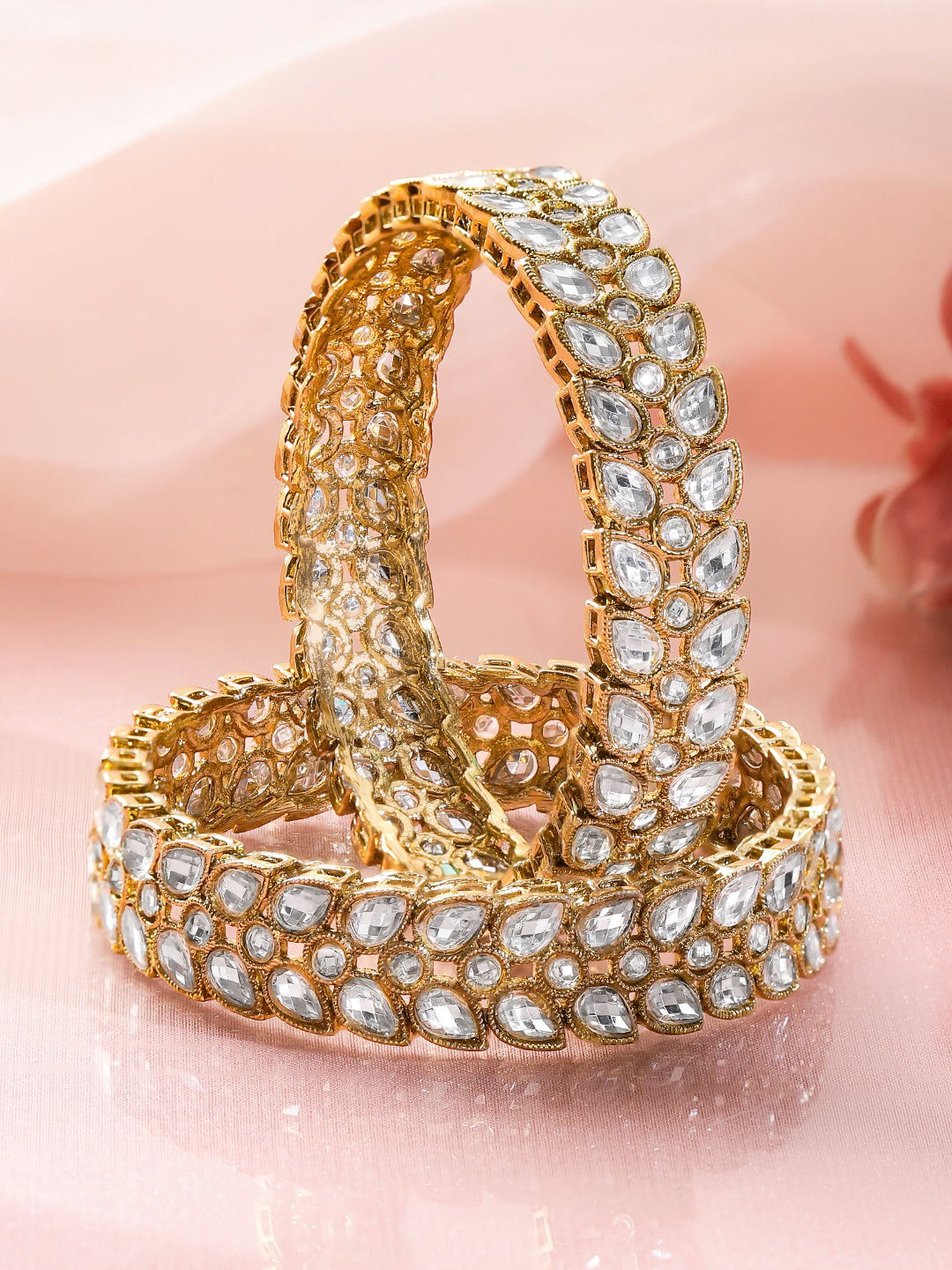 Festive Glow Pear-Cut Zirconia Bangles 2.8 - Large