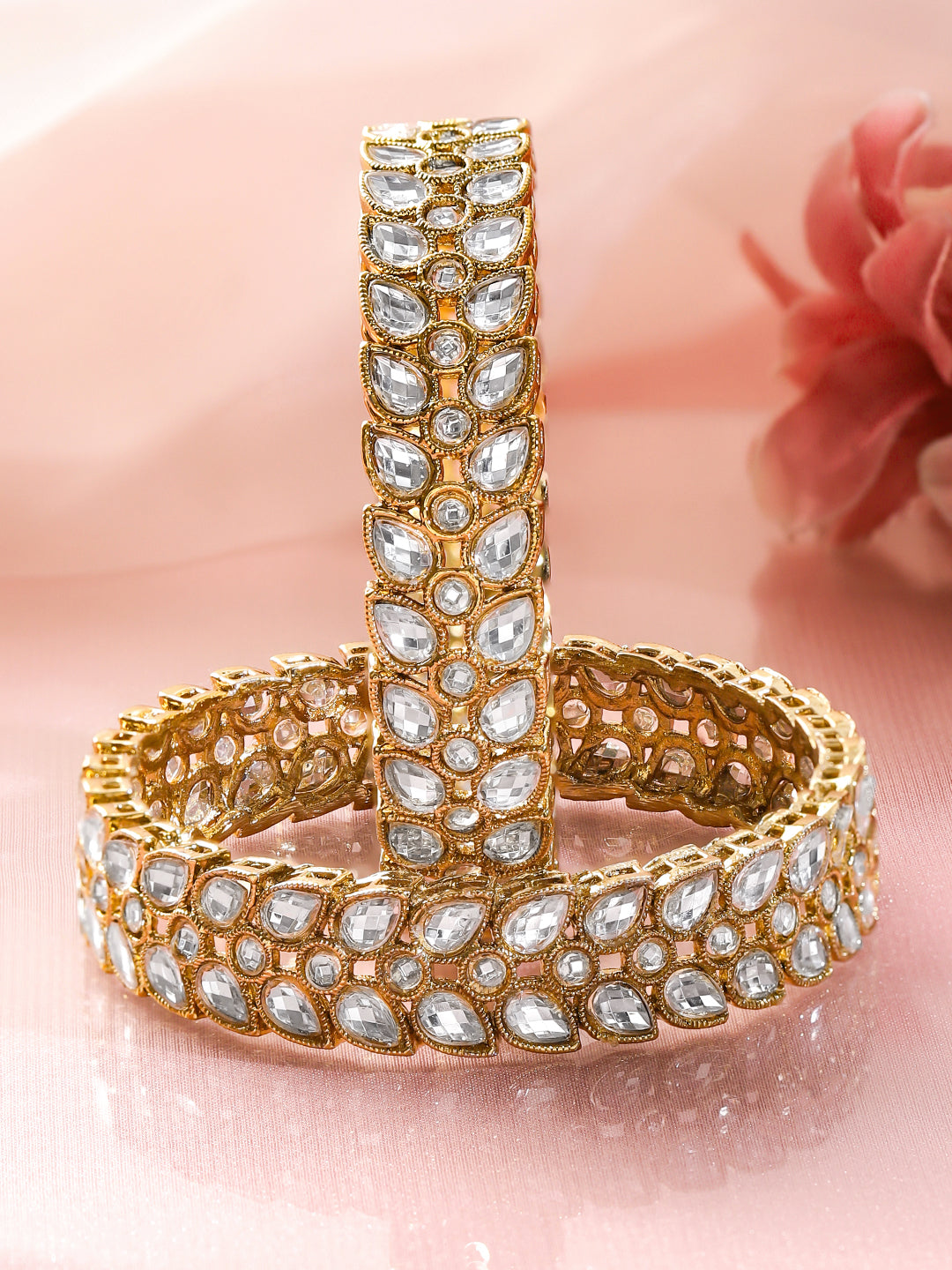 Festive Glow Pear-Cut Zirconia Bangles 2.8 - Large