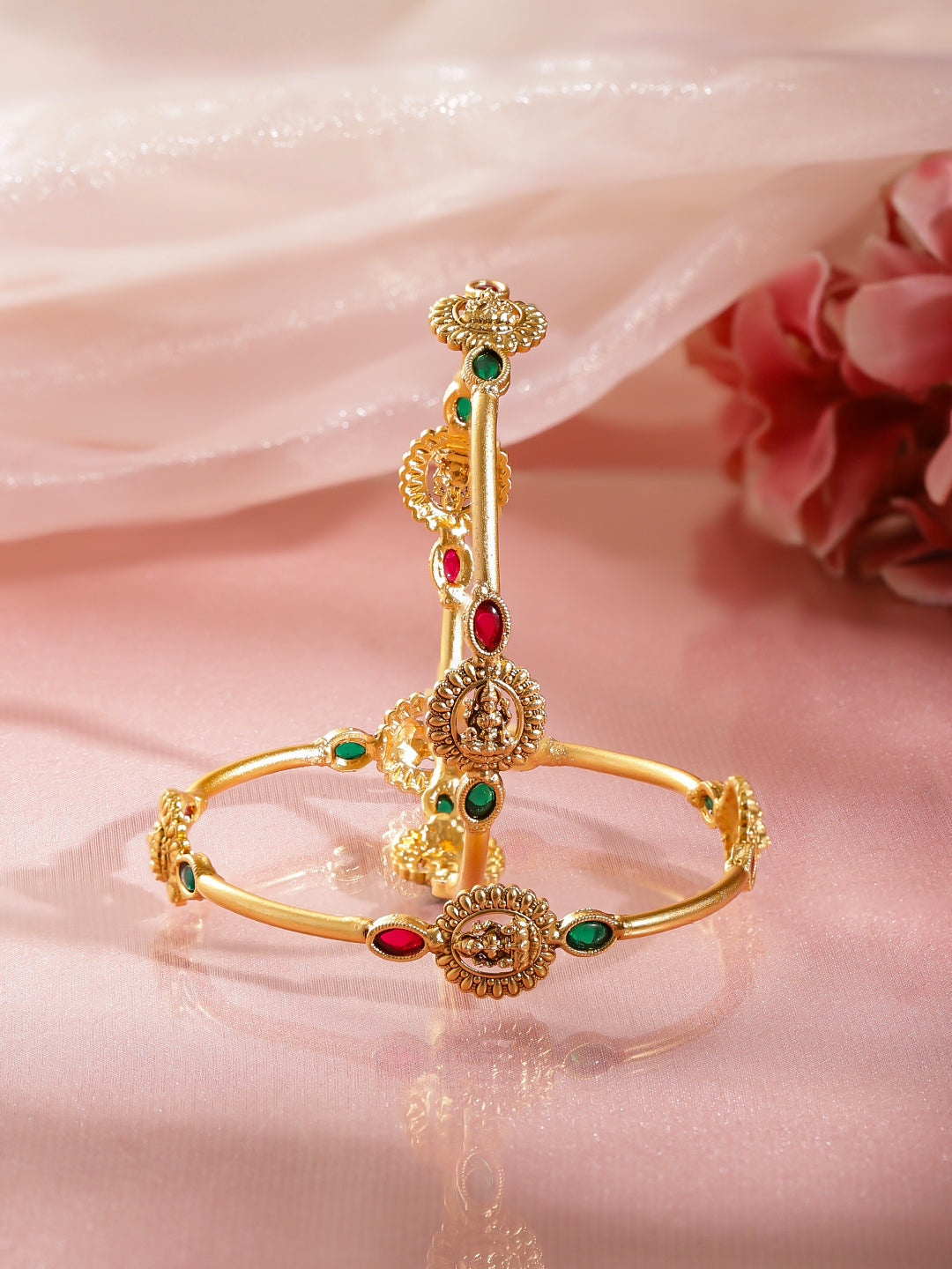 Temple Glow Ruby Emerald Bangles 2.4 - Small