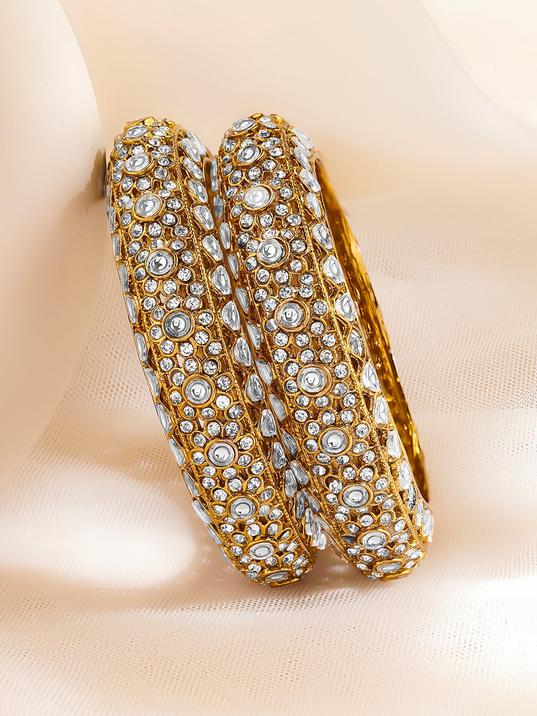 Wedding Glow Traditional Kundan Bangles 2.4 - Small