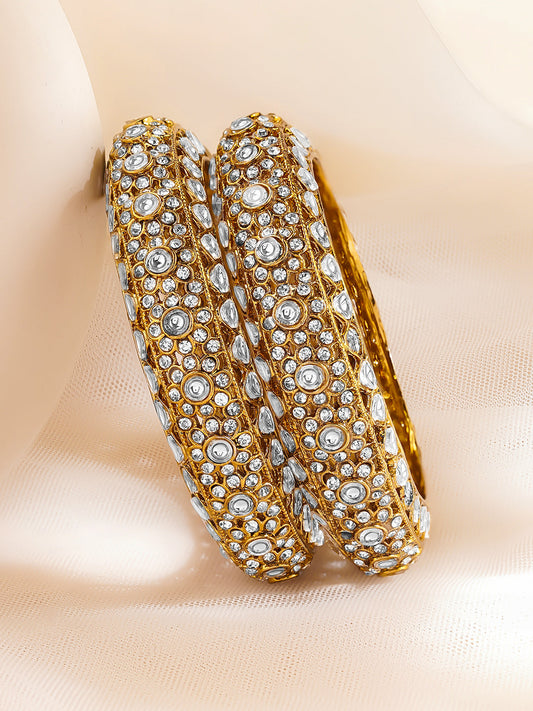 Wedding Glow Traditional Kundan Bangles 2.6 - Medium