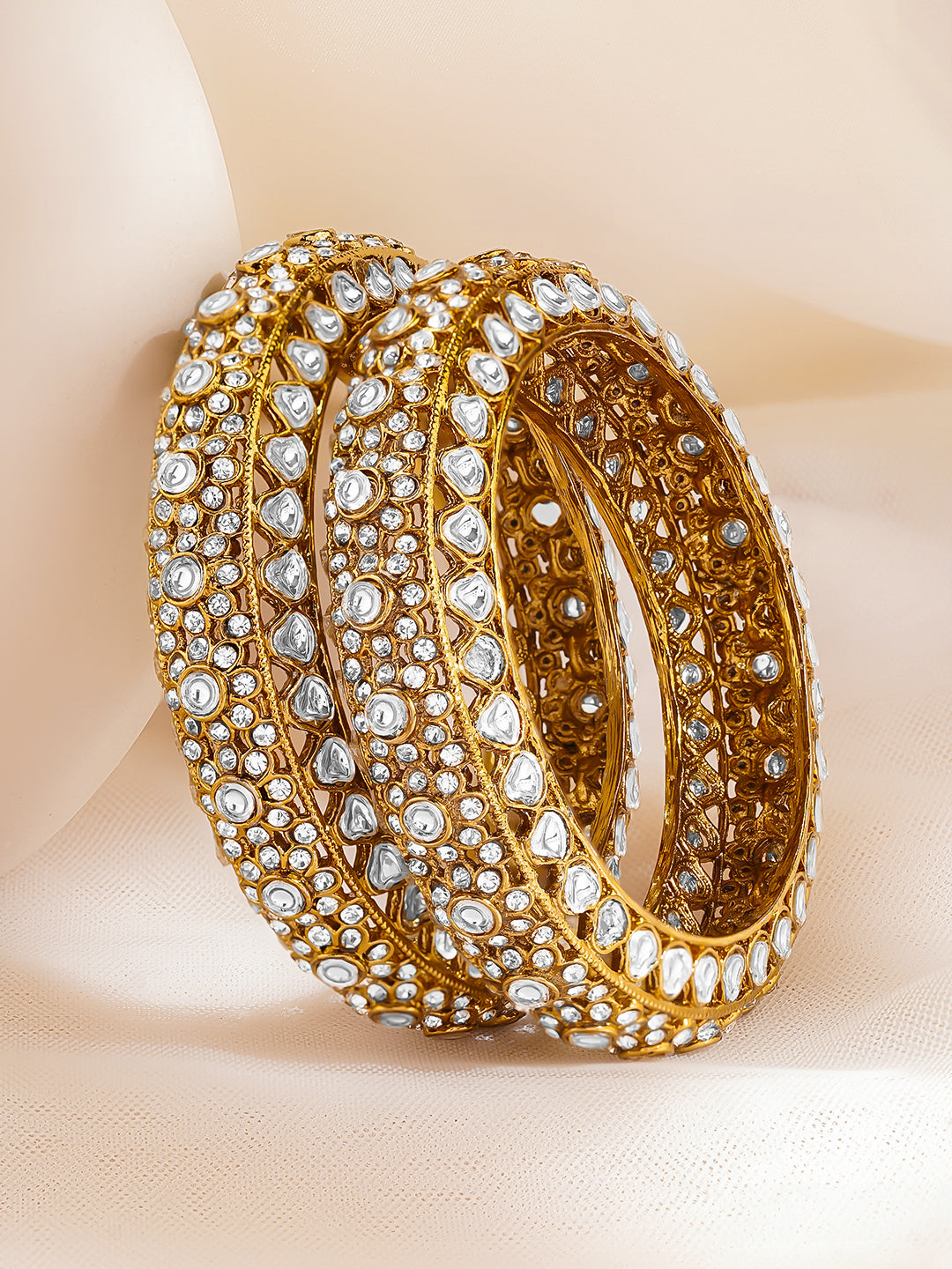 Wedding Glow Traditional Kundan Bangles 2.8 - Large