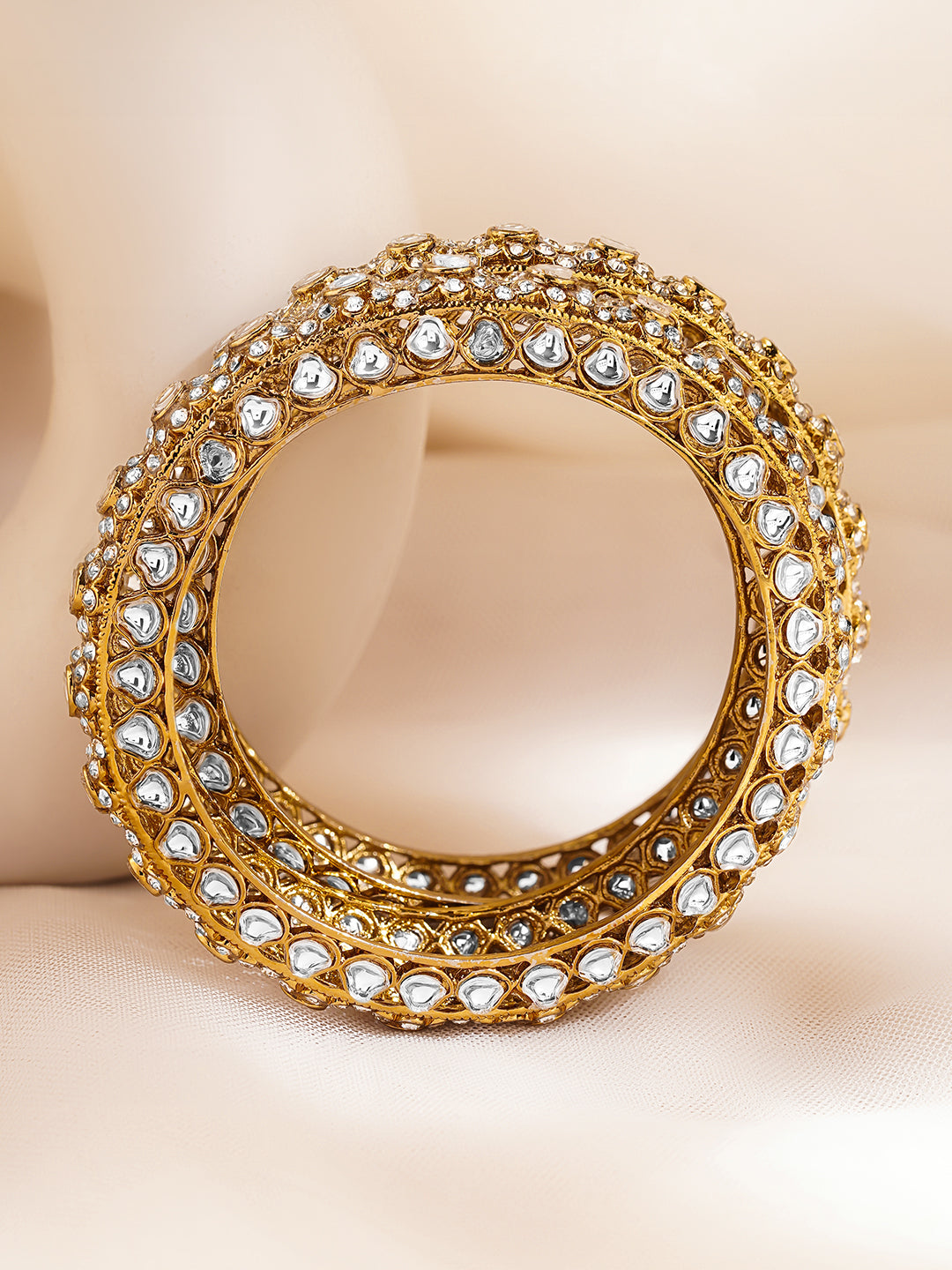 Wedding Glow Traditional Kundan Bangles 2.4 - Small