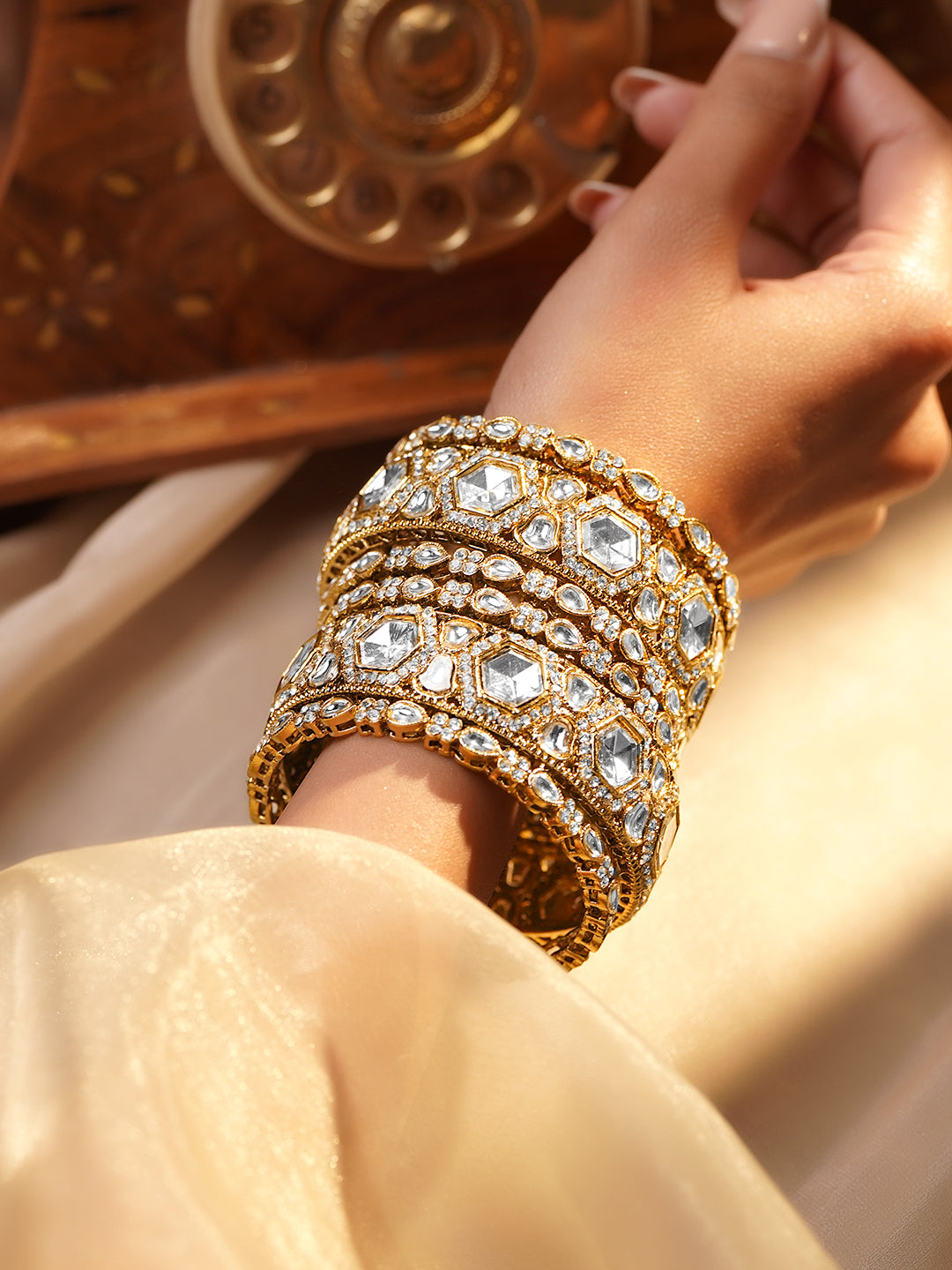 Wedding Luxe Kundan Bangles Set 2.6 - Medium