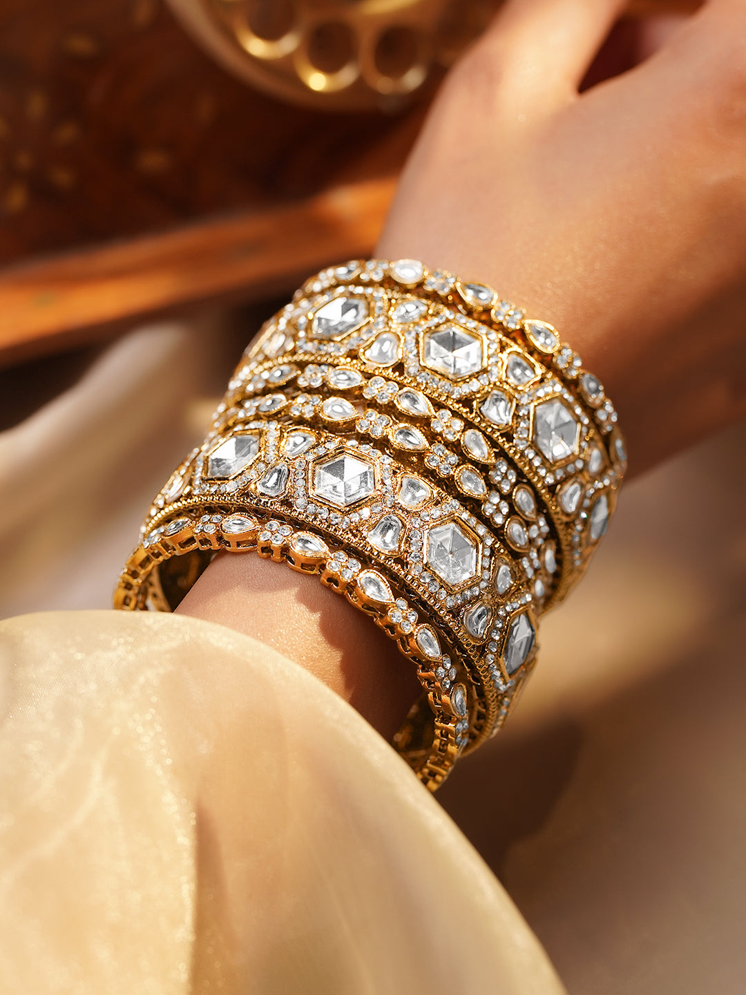 Wedding Luxe Kundan Bangles Set 2.6 - Medium