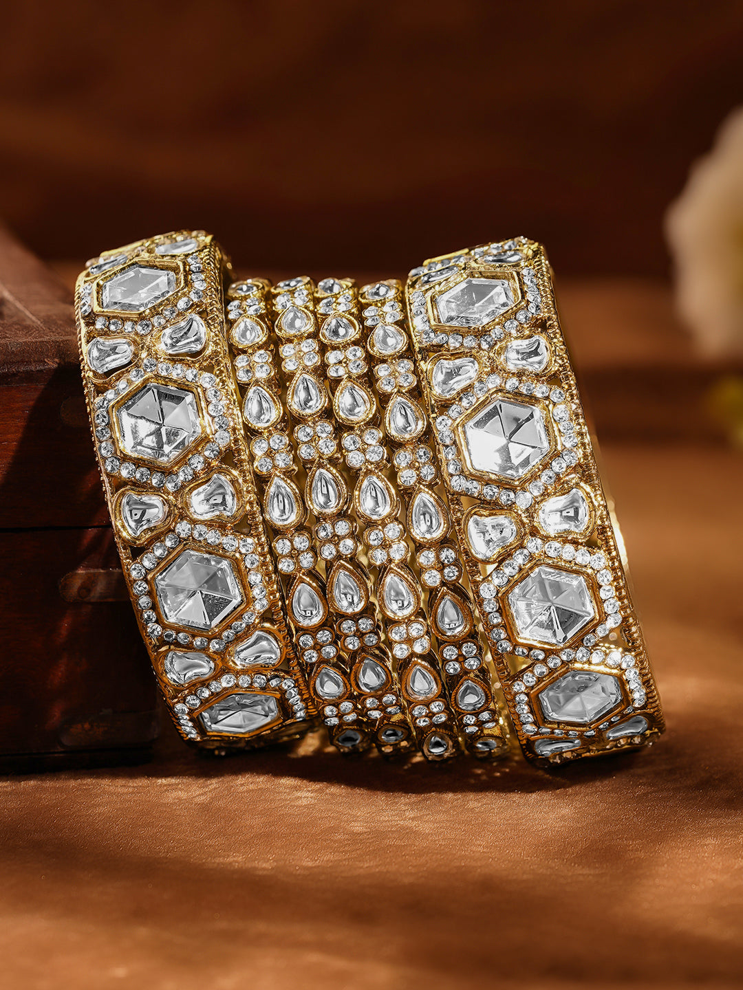 Wedding Luxe Kundan Bangles Set 2.4 - Small