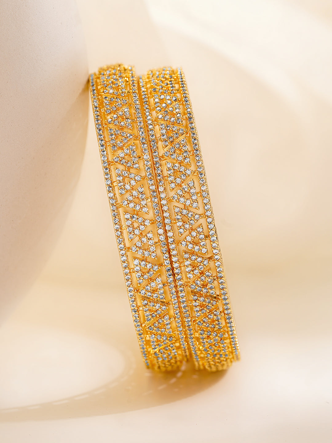 Golden Golw Classic Cubic Zirconia Bangles 2.8 - Large