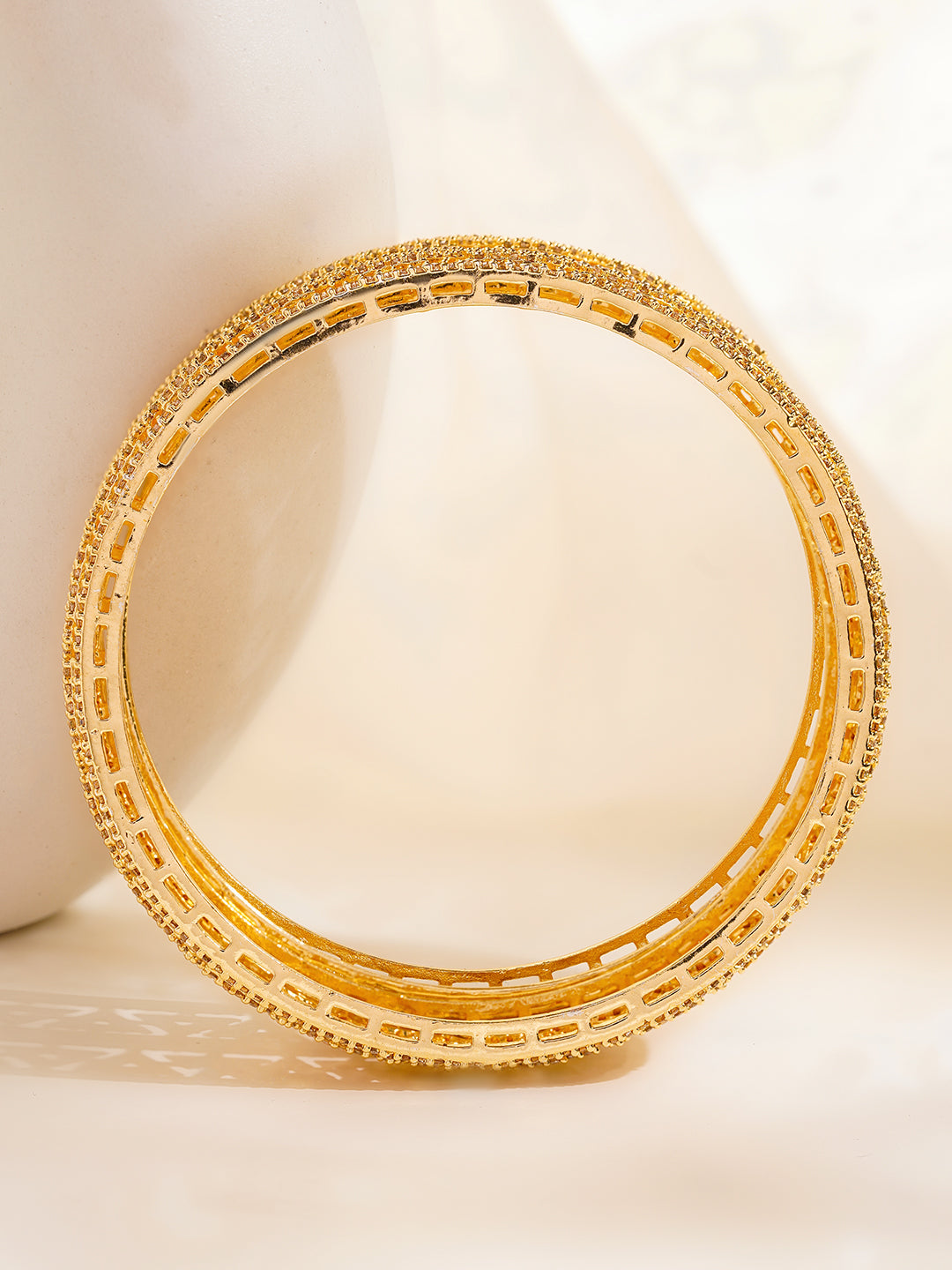 Golden Golw Classic Cubic Zirconia Bangles 2.4 - Small
