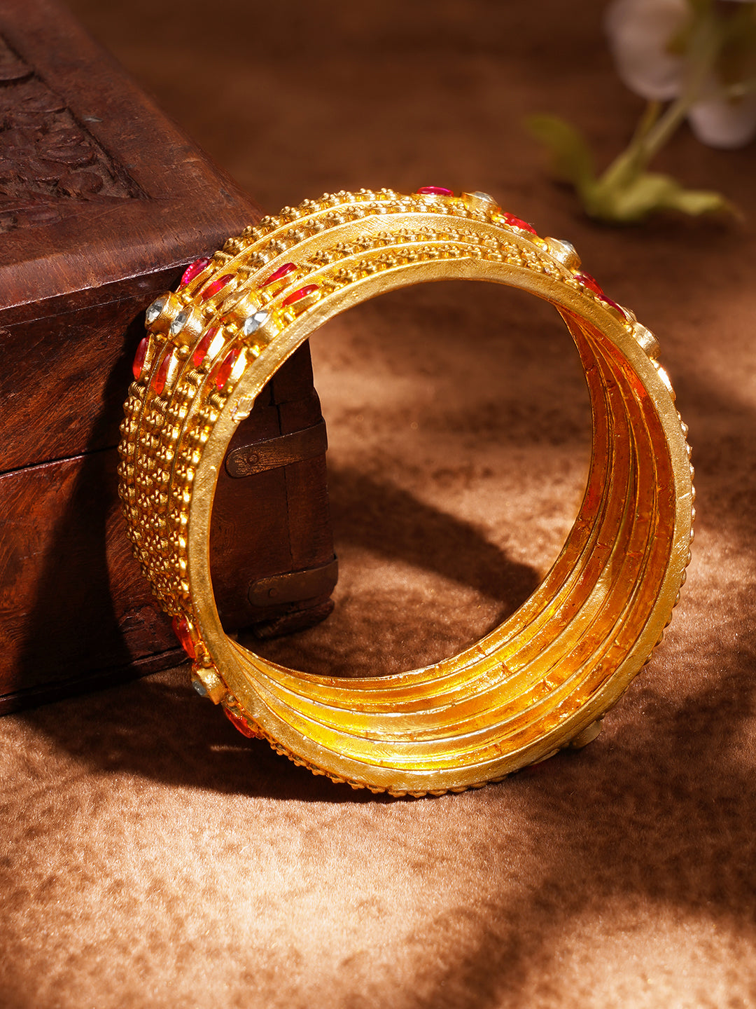 Heritage Gold Statement Bangles Set 2.8 - Large