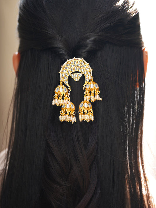 Opulent Kundan Hair Brooch フリーサイズ