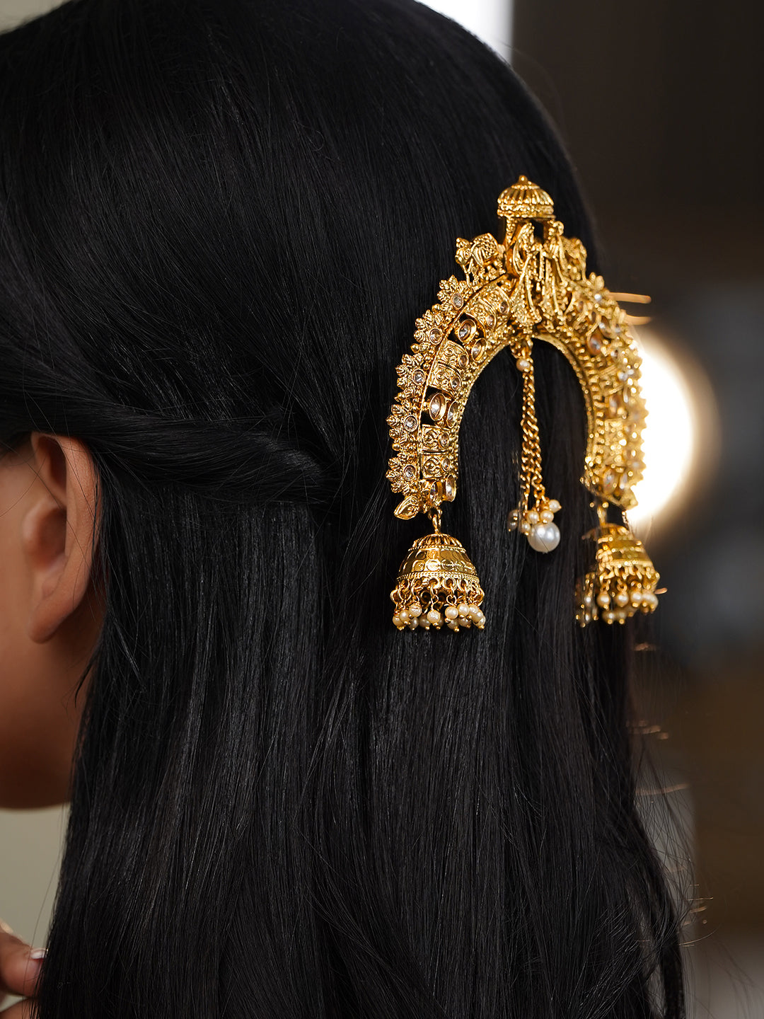 Royal Kundan Bridal Hair Accessory フリーサイズ