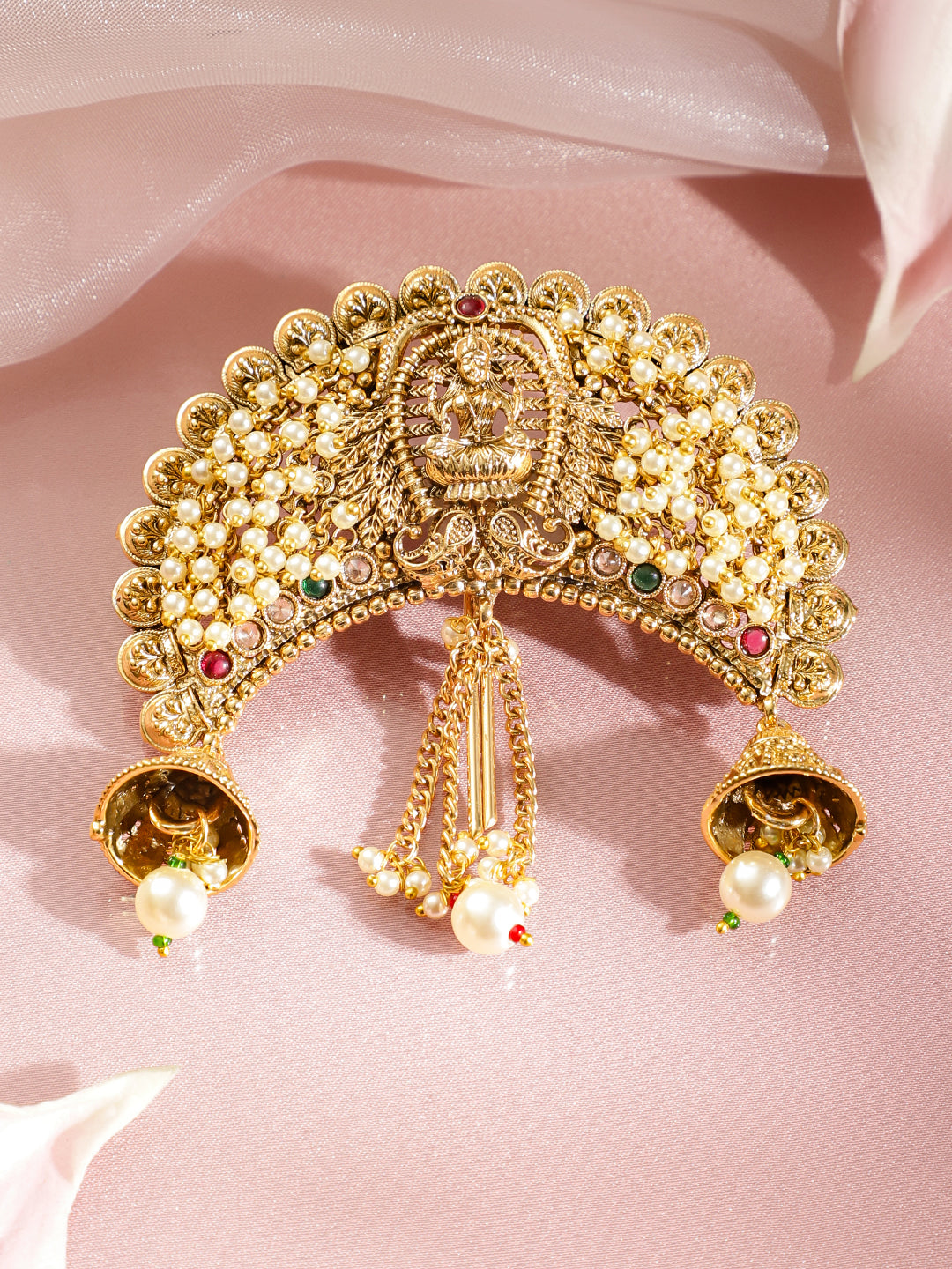 Bridal Temple Pearl Hair Accessory フリーサイズ