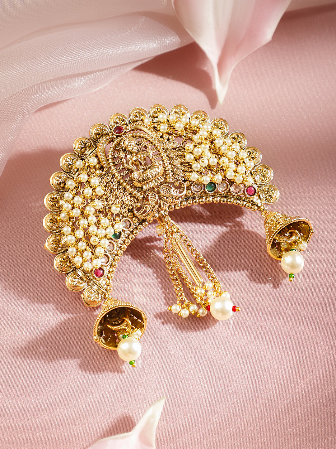 Bridal Temple Pearl Hair Accessory フリーサイズ