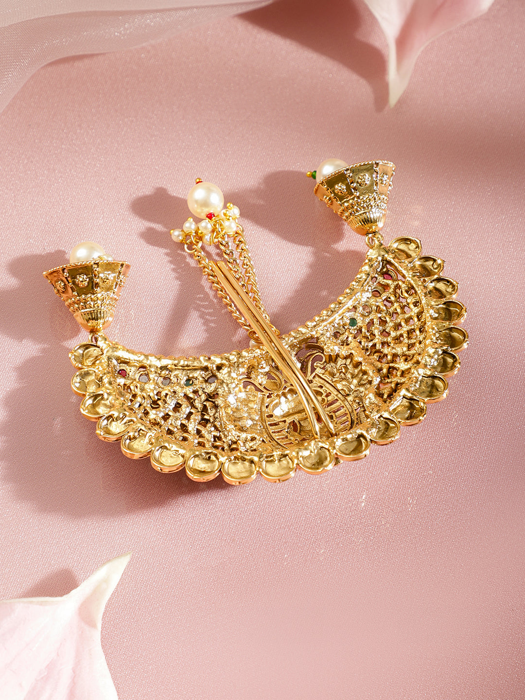 Bridal Temple Pearl Hair Accessory フリーサイズ