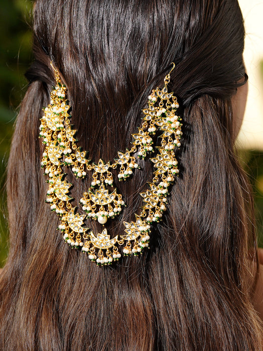 Traditional Glow Kundan Hair Brooch フリーサイズ