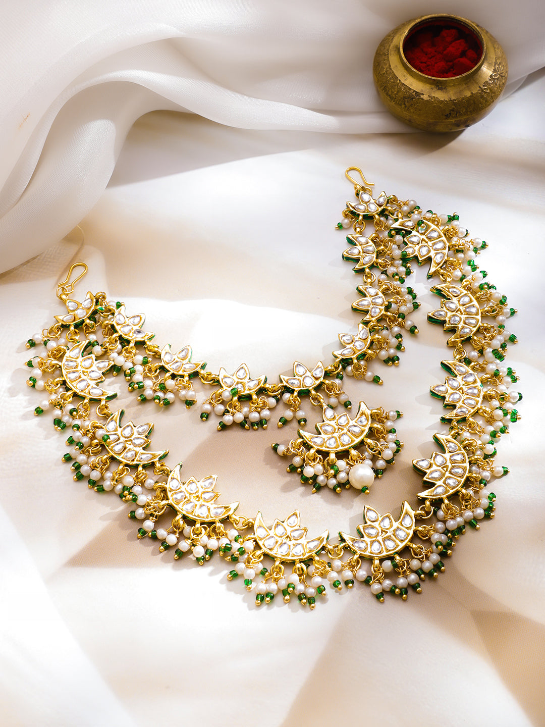 Traditional Glow Kundan Hair Brooch フリーサイズ