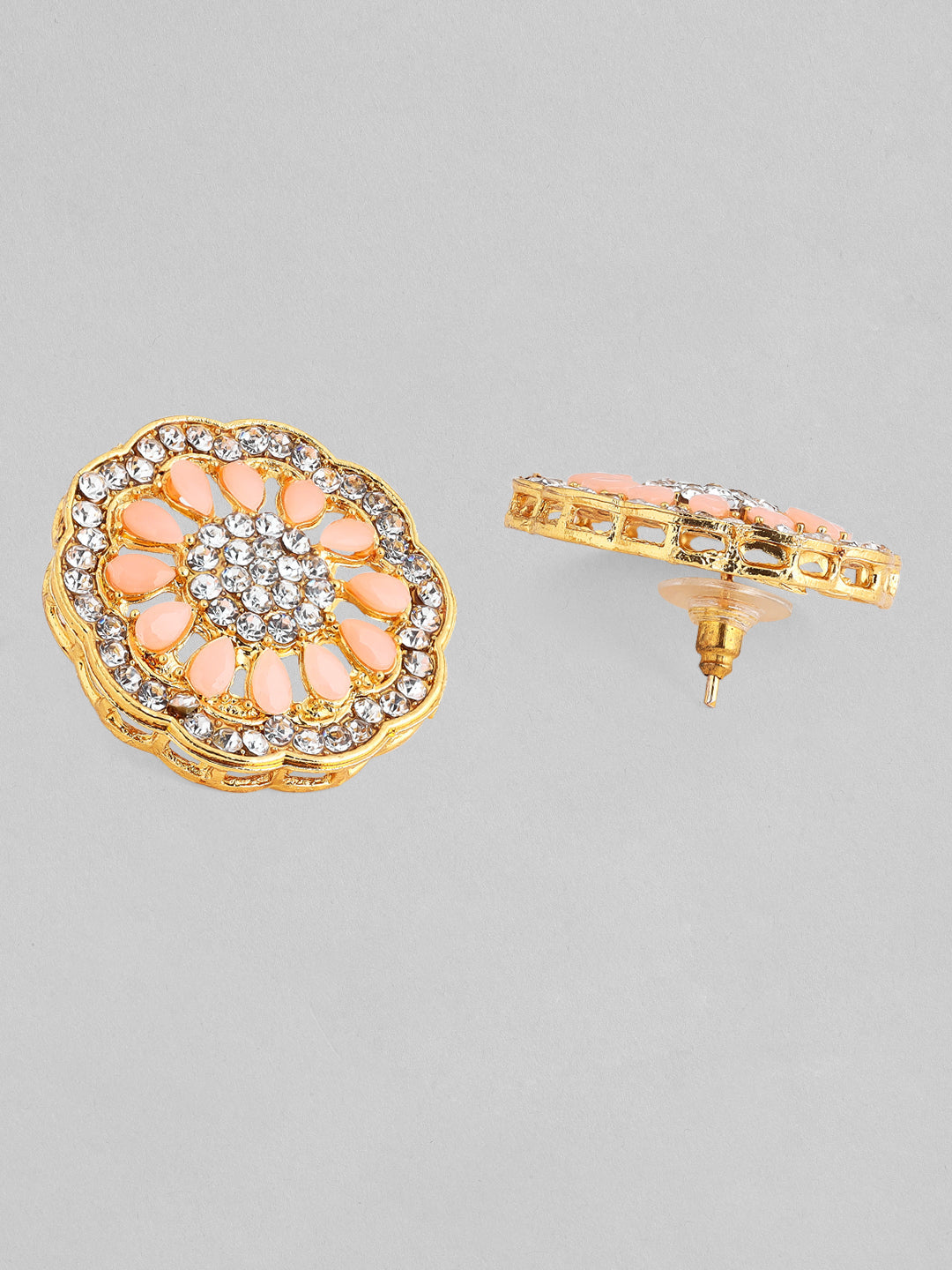 Charming Soft Peach Choker Set Gold