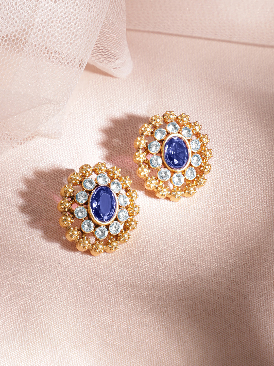 Blue Floral Gold Choker Set フリーサイズ
